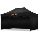 Tourtecs Rennzelt 4,5 x 3 m inkl. 4 Seitenteile Schwarz