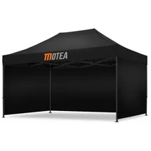 Tourtecs Rennzelt 4,5 x 3 m inkl. 4 Seitenteile Schwarz