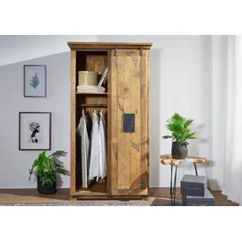 Massivmoebel24 Schwebetürenschrank Mango 100 x 190 x 60 cm Beige