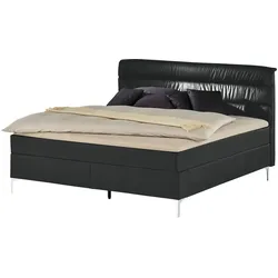 Boxspringbett   ¦ schwarz ¦ Maße (cm): B: 148 H: 122