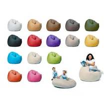 sunnypillow XXL Sitzsack mit Styropor Füllung 125 cm Durchmesser 2-in-1 Funktionen zum Sitzen und Liegen Outdoor & Indoor für Kinder & Erwachsene - Creme
