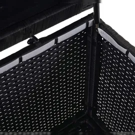 Mendler Poly-Rattan Kissenbox HWC-D88, Gartentruhe Auflagenbox Truhe ~ Premium schwarz, 51x100x50cm 170l