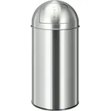 aro  Push-Abfalleimer, Edelstahl, Ø 35 cm, 40 L, glänzend, rund, silber