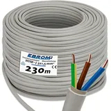 EBROM NYM-J 3x1,5 mm2 - Mantelleitung - Installationsleitung - Feuchtraumleitung - grau - große Auswahl in vielen Längen in 5 Meter Schritten bis 250 Meter am Stück - Ihre Länge: 3x1,5 mm2, 230 Meter