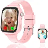 Smartwatch Kinder, 4G GPS Uhr Kinder Smartwatch mit GPS mit SIM WiFi Videoanruf SOS Schulmodus Kamera Wasserdichte Spiele Voice Chat Handy Wecker, Kinderuhr Geschenke für Mädchen Jungen Student