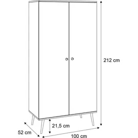 lookway Kleiderschrank HARMONY Natürlich Rosa,