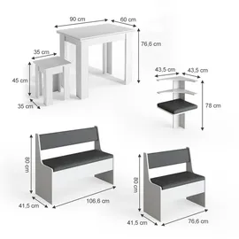 Vicco Roman Polyester 5-tlg. weiß