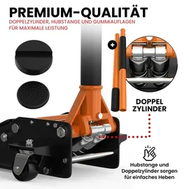 GENTOR Wagenheber Stahl 75-505mm orange