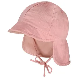 Maximo GOTS Baby-Schildmütze, Band Musselinstoff, Nackenschutz, Futter, UV 45 Altrosa - 45