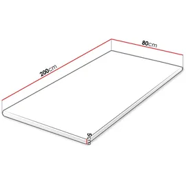 Mirjan24 Topper Weiß, Textil, H2, Beidseitig verwendbar, Profilschaum (Liegefläche: 80x200 cm, Schlafzimmer, Matratzen Shop, Matratzenzubehör, Topper