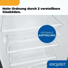 Exquisit KGC5231-60-E-050C Kühl-Gefrierkombination (157 l, 1440 mm hoch, inoxlook-az)