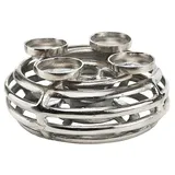 Kobolo Dekokranz Adventskranz - aus Metall - Silber - für 4 Kerzen