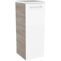 Fackelmann LIMA Midi 30,5 x 81 x 32 cm Weiß/Steinesche Glas/MDF/Metall/Spanplatte/Massivholz