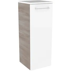Fackelmann LIMA Midi 30,5 x 81 x 32 cm Weiß/Steinesche Glas/MDF/Metall/Spanplatte/Massivholz