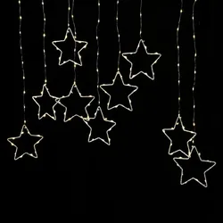 LED Lichtervorhang Sterne Fensterbeleuchtung 120x60cm für Innen Außen