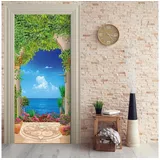 Stickerprofis Türtapete selbstklebend TürPoster - AUSBLICK AM MEER - 3D Türaufkleber Türfolie