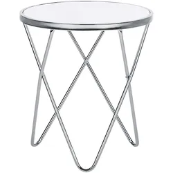 Beistelltisch weiß / silber ⌀ 50 cm MERIDIAN II