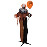 Europalms Halloween Figur Clown mit Luftballon, animiert, 166cm