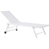 Beliani Portofino Gartenliege 65 x 198 x 107 cm Weiß