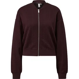 QS Sweatshirtjacke im Blousonstyle mit Zopfmuster - lila - XS