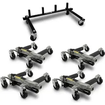 BITUXX 4 Stück PKW Rangierhilfe Rangierheber hydraulisch Wagenheber Auto Rangierroller Rangierheber belastbar bis 680 kg inklusive Transportständer
