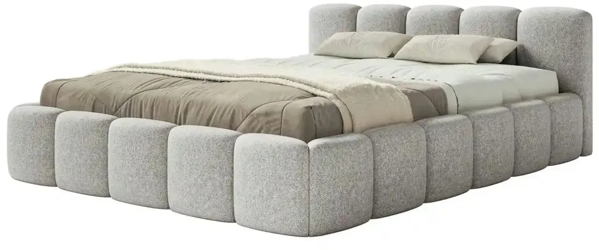 Selsey Polsterbett in Chenille Cloudy Low , grau , Maße (cm): B: 160 H: 72