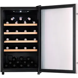 Tronitechnik TroniTechnik® Weinkühlschrank, Getränkekühlschrank, 126 Liter, 63 Flaschen, Wein Kühlschrank Edelstahl-Optik, mit LED