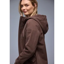 STREET ONE STREET ONE, Damen, Gr. 46, braun (mahogany braun), Stoff, Obermaterial: 100% Polyester. Futter: 100% Polyester, unifarben, normal normal, ohne Ausschnitt, Bündchen, Jacken Parka, mit Kapuze