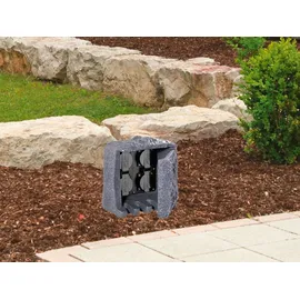 Trio Garten Steckdose Steinoptik Kunststoff IP44 4 Steckdosen 5m grau