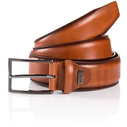 Ledergürtel MONTI "PORTLAND", Damen, Gr. 105, braun (hellbraun), Rindsleder, unifarben, casual,klassisch, Gürtel, aus strapazierfähigen und langlebigen Vollrindsleder leicht bombiert