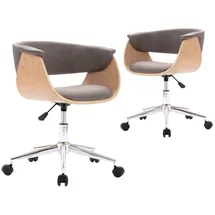 vidaXL Drehstuhl Stoff taupe