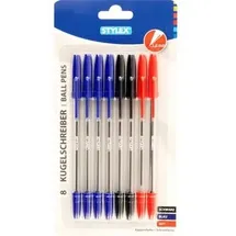 Stylex Kugelschreiber Blau/Schwarz/Rot 1,0 mm 8 St.