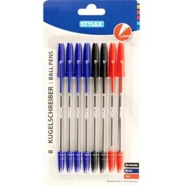 Stylex Kugelschreiber Blau/Schwarz/Rot 1,0 mm 8 St.