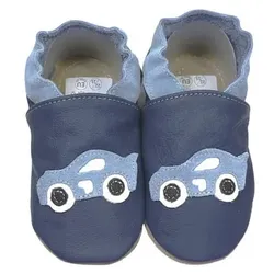 HOBEA Krabbelschuhe Rennauto dunkelblau, 18/19
