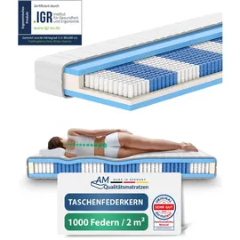 AM Qualitätsmatratzen Taschenfederkernmatratze 120 x 200 cm H3