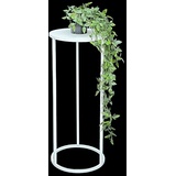 DanDiBo Ambiente DanDiBo Blumenhocker Metall Weiß Rund 60 cm Blumenständer Beistelltisch 96483 Blumensäule Modern Pflanzenständer Pflanzenhocker -