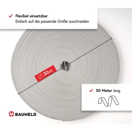 BAUHELD 50m Rollladengurt 23mm Grau