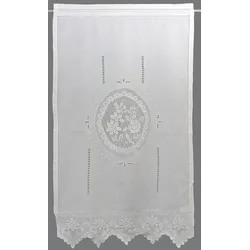 Gardine "Wildspitze" Gr. 2, weiß, B:60cm H:150cm, Baumwolle (Bio-Baumwolle), HOSSNER - ART OF HOME DECO, Gardinen, m. Häkelspitze aus ECHTER HANDARBEIT
