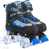 Kinder Rollschuhe für Jungen, Blaue Verstellbare Rollschuhe für Jugendliche i...