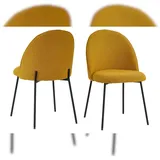 SIT Möbel Tom Tailor Stuhl 2er-Set | T-Bouclé Pad Chair | gepolstert senf-gelb|Beine Metall schwarz|B57xT54xH52cm|02412-23|Serie SIT&CHAIRS