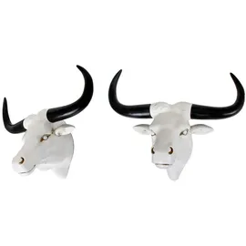 deluke Deko-Geweih BÜFFEL 2er Set Kunststoff Weiß 25x42,5x53,5cm Geweih Tier-Dekoration