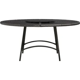 vidaXL Garten-Essgruppe 7-tlg. Tisch Ø 160 x 74 cm grau