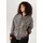 aniston plus ANISTON PLUS, Damen, Gr. 54, bunt (beige, schwarz, braun), Crêpe, Obermaterial: 100% Polyester. Futter: 100% Polyester, hüftlang, Rippbündchen kontrastfarben, Jacken Blouson, Mit Leodruck