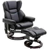 Homcom Massagesessel Kunstleder 79 x 101 x 82 cm schwarz mit Fußhocker