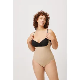 Ysabel Mora Body YSABEL MORA, Damen, Gr. L, N-Gr, beige, Obermaterial: 73% Polyamid, 27% Elasthan, figurbetont, Bodys Body, Bodysuit, elastisch, mittlerer Form-Effekt, Träger verstellbar