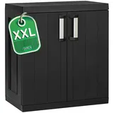 ONDIS24 Mehrzweckschrank Kunststoffschrank HERO XXL Haushaltschrank schwarz schnell aufgebaut, robuster Kunststoff schwarz 88 cm x 96 cm x 55 cm