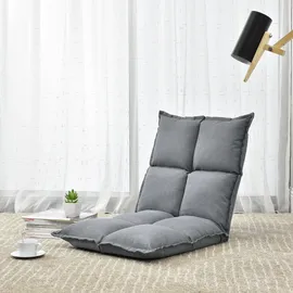 [en.casa] Bodensessel Deinze im 2er-Set verstellbar Hellgrau