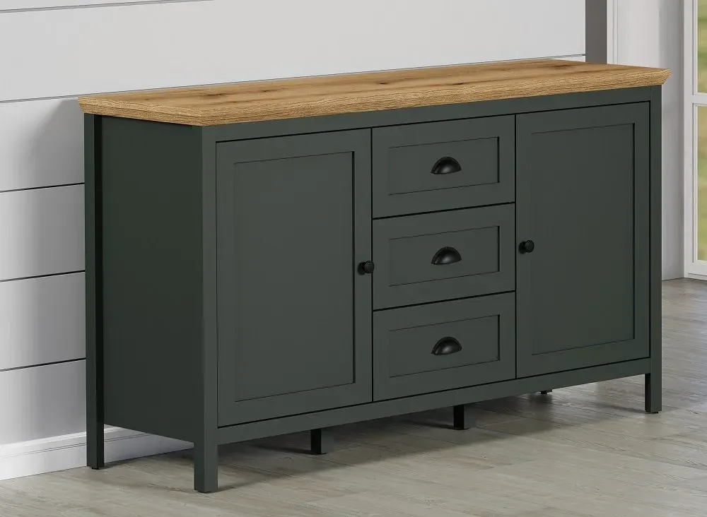 Preisvergleich Produktbild trendteam Sideboard Kommode Sideboard Stanton, Tannengrün / Eiche grün