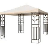 Spetebo - Pavillon Ersatzdach wasserdicht mit pvc Beschichtung 3 x 3 Meter - beige - Universal Pavillondach - Garten Party Pavillon Dach Sonnenschutz