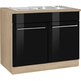 KOCHSTATION Spülenschrank KS-Eton Breite 100 cm schwarz
